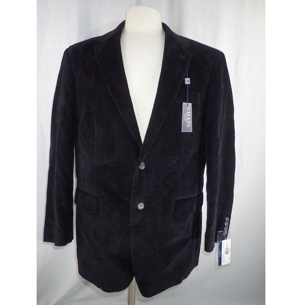 CHAPS Mens Dark Brown Corduroy Blazer Sz 42R H120